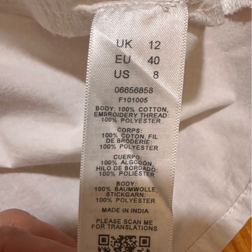 ASOS Puff Sleeve Blouse white Size 8 (#5) - Picture 9 of 9